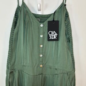 Chaser Green Jumpsuit Women's Sz Medium Vacation Summer